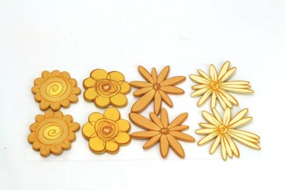 Holzblüten mit Magnet, 8 Stück - dekoaccessoires, everyday-dekoaccessoires